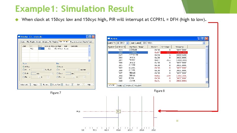 Example 1: Simulation Result When clock at 150 cyc low and 150 cyc high,