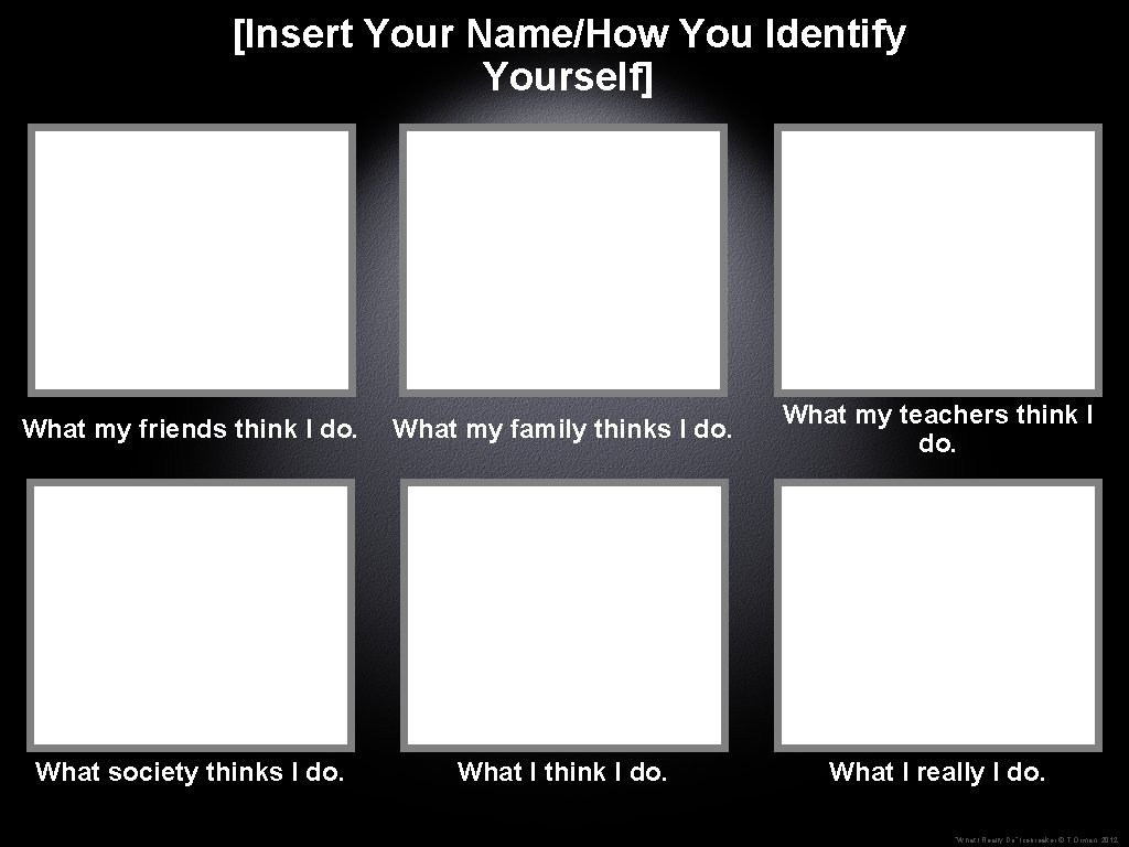 [Insert Your Name/How You Identify Yourself] What my friends think I do. What my