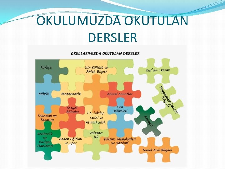 OKULUMUZDA OKUTULAN DERSLER 