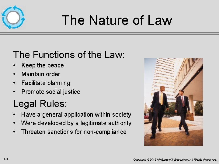 The Nature of Law The Functions of the Law: • • Keep the peace