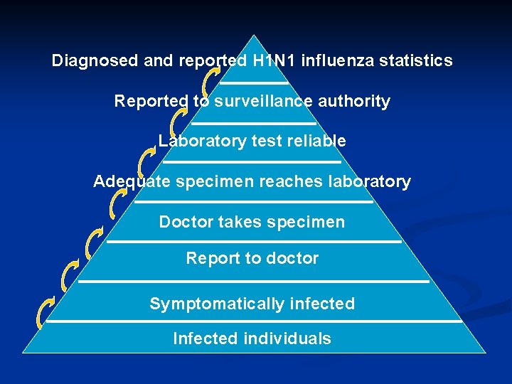 Diagnosed and reported H 1 N 1 influenza statistics Reported to surveillance authority Laboratory