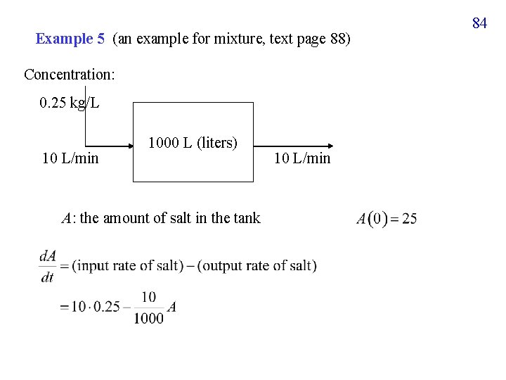 Example 5 (an example for mixture, text page 88) Concentration: 0. 25 kg/L 10