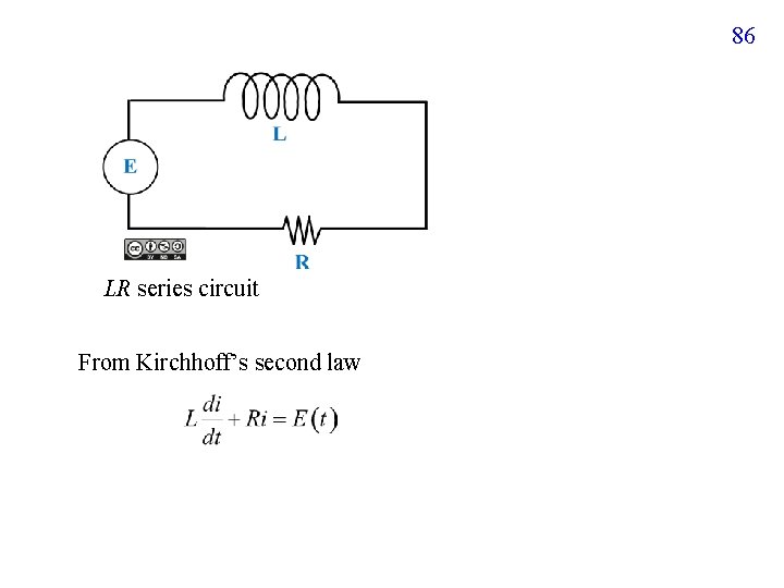 86 LR series circuit From Kirchhoff’s second law 