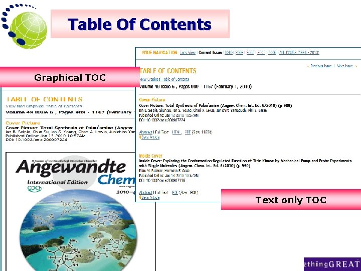 Table Of Contents Graphical TOC Text only TOC 