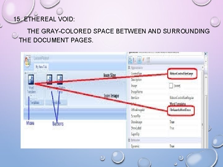 15. ETHEREAL VOID: THE GRAY-COLORED SPACE BETWEEN AND SURROUNDING THE DOCUMENT PAGES. 