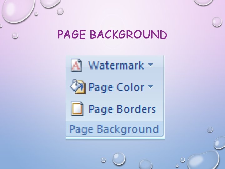 PAGE BACKGROUND 