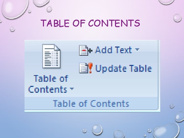 TABLE OF CONTENTS 