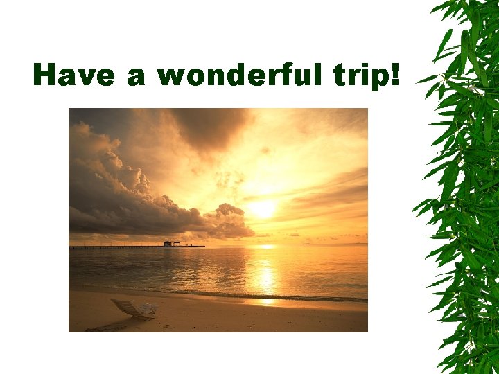 Have a wonderful trip! 