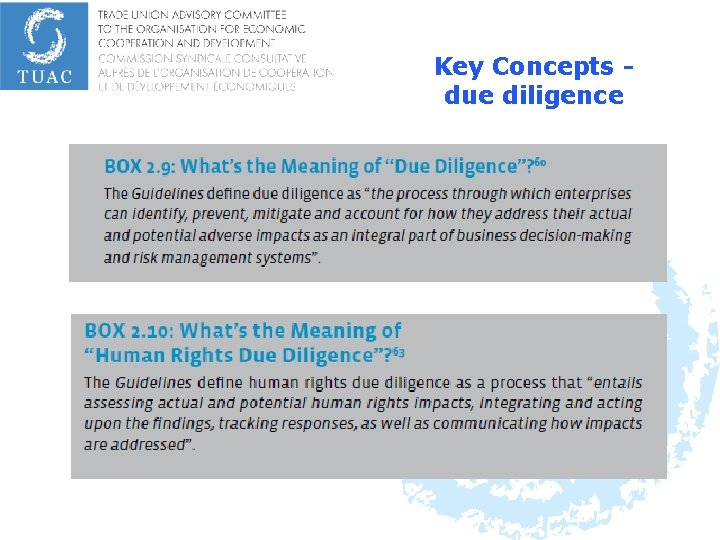 Key Concepts due diligence 