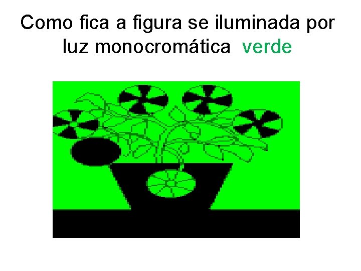 Como fica a figura se iluminada por luz monocromática verde 