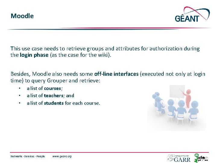 Moodle This use case needs to retrieve groups and attributes for authorization during the