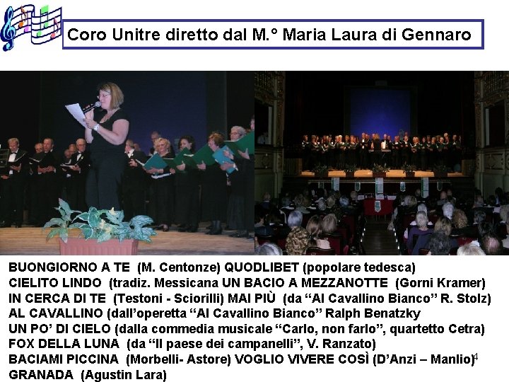 Coro Unitre diretto dal M. ° Maria Laura di Gennaro BUONGIORNO A TE (M. Coro Unitre diretto dal M. ° Maria Laura di Gennaro BUONGIORNO A TE (M.