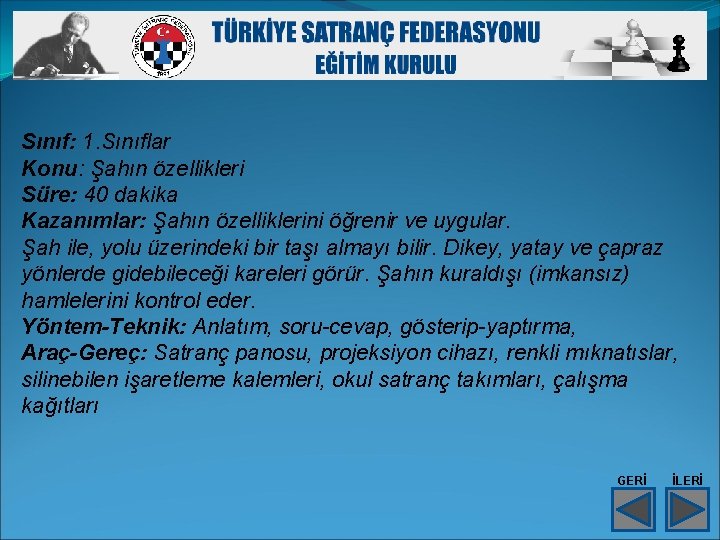 Sınıf: 1. Sınıflar Konu: Şahın özellikleri Süre: 40 dakika Kazanımlar: Şahın özelliklerini öğrenir ve