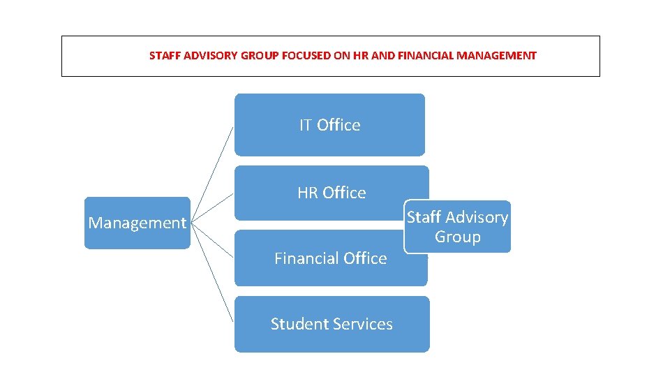 STAFF ADVISORY GROUP FOCUSED ON HR AND FINANCIAL MANAGEMENT IT Office HR Office Management