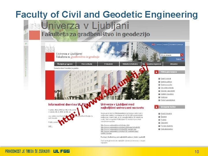 Faculty of Civil and Geodetic Engineering 10 