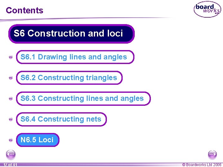 Contents S 6 Construction and loci A S 6. 1 Drawing lines and angles