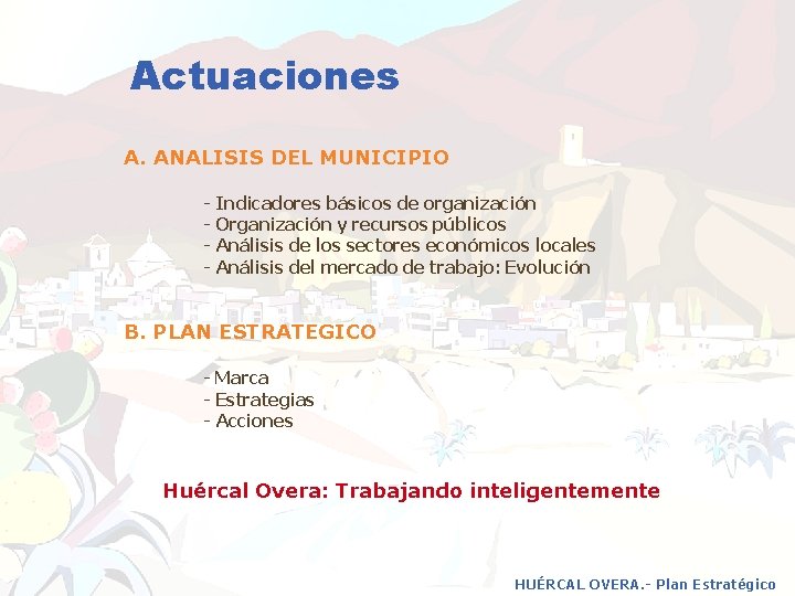 Actuaciones A. ANALISIS DEL MUNICIPIO - Indicadores básicos de organización - Organización y recursos