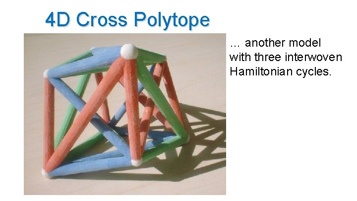 4 D Cross Polytope … another model with three interwoven Hamiltonian cycles. 