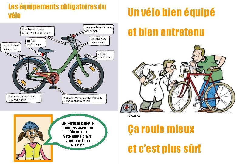 Les équipements obligatoires du vélo Un vélo bien équipé et bien entretenu www. ibsr.