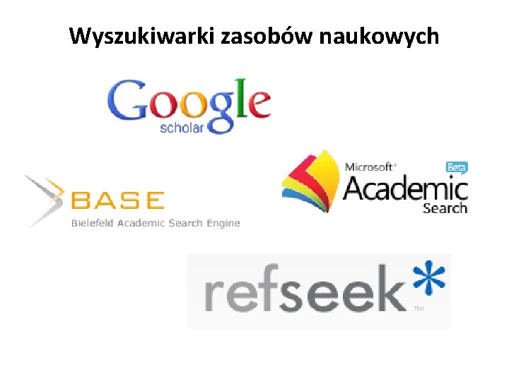 Wyszukiwarki zasobów naukowych 