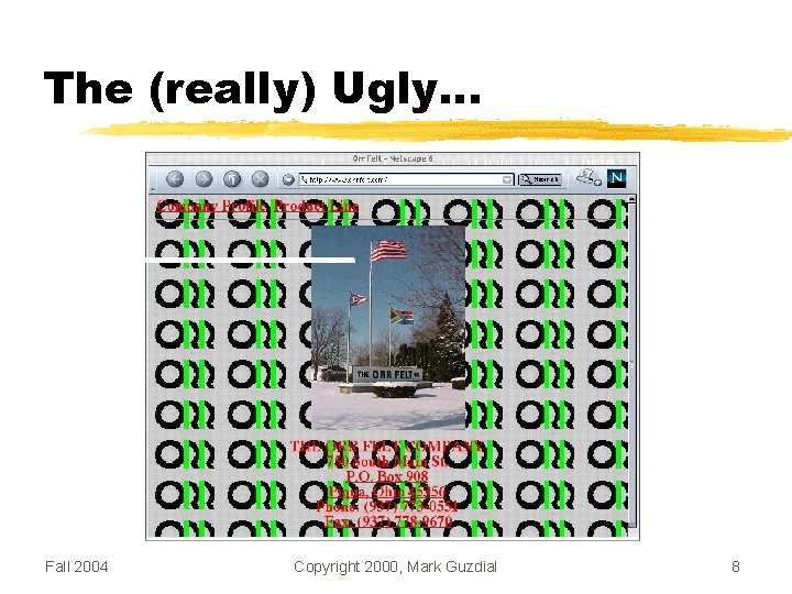 The (really) Ugly… Fall 2004 Copyright 2000, Mark Guzdial 8 