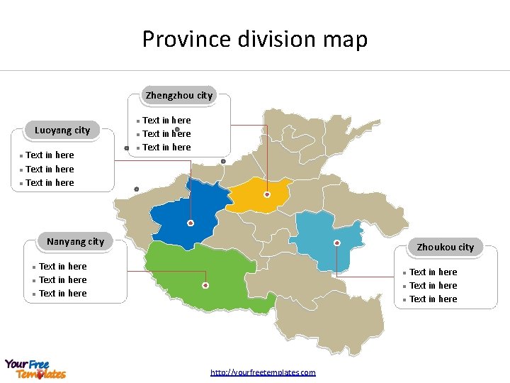 Province division map Zhengzhou city Luoyang city Text in here l Text in here