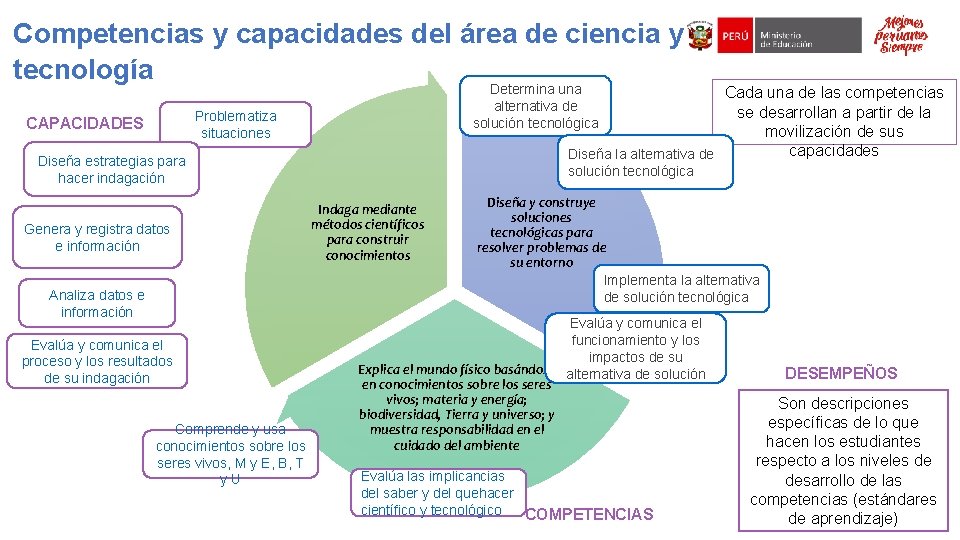 Competencias y capacidades del área de ciencia y tecnología Determina una alternativa de solución