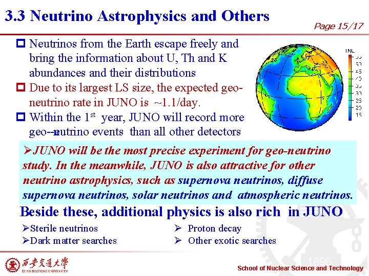 3. 3 Neutrino Astrophysics and Others Page 15/17 p Neutrinos from the Earth escape