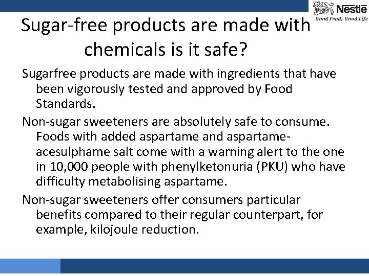 Sugar-free products are made with chemicals is it safe? Sugarfree products are made with