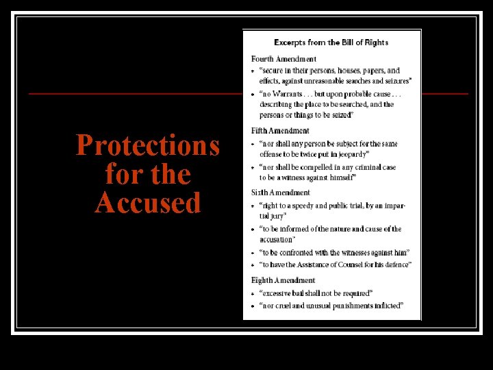 Protections for the Accused 