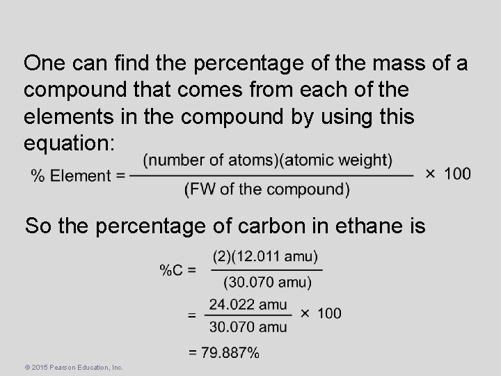 One can find the percentage of the mass of a compound that comes from