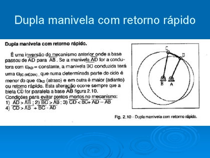 Dupla manivela com retorno rápido 