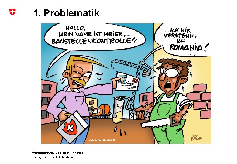 1. Problematik Prozessabschnitt Arbeitsmarktkontrolle Urs Sager, ZPK Schreinergewerbe 3 1. Problematik Prozessabschnitt Arbeitsmarktkontrolle Urs Sager, ZPK Schreinergewerbe 3