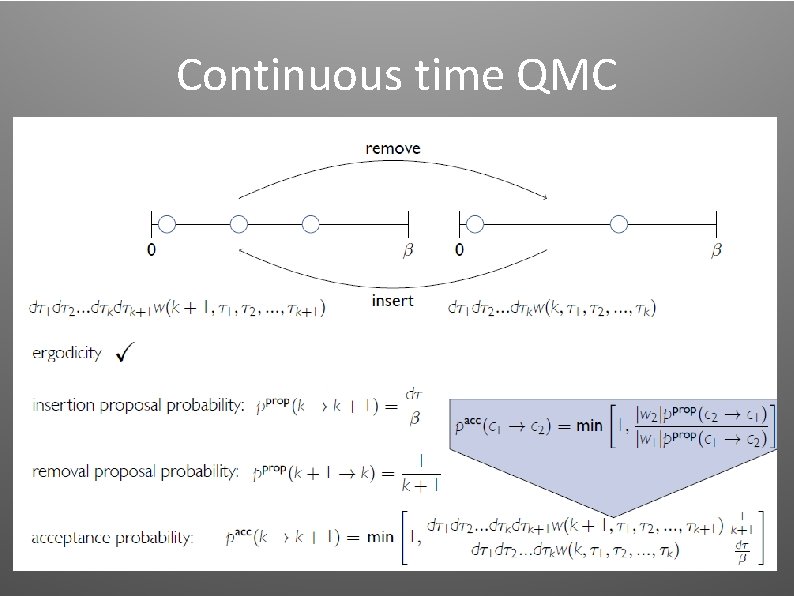 Continuous time QMC Continuous time QMC