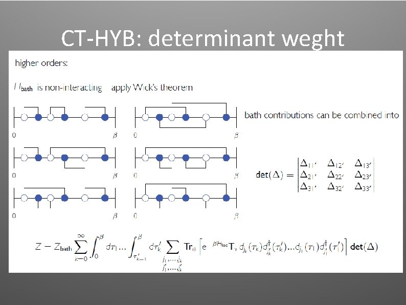 CT-HYB: determinant weght CT-HYB: determinant weght