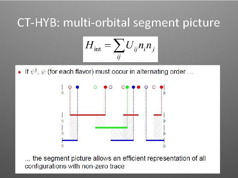 CT-HYB: multi-orbital segment picture CT-HYB: multi-orbital segment picture