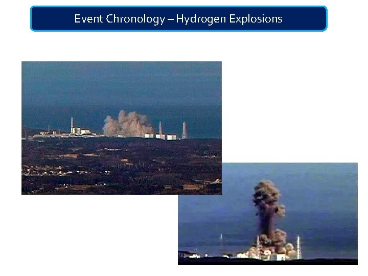 Event Chronology – Hydrogen Explosions Event Chronology – Hydrogen Explosions