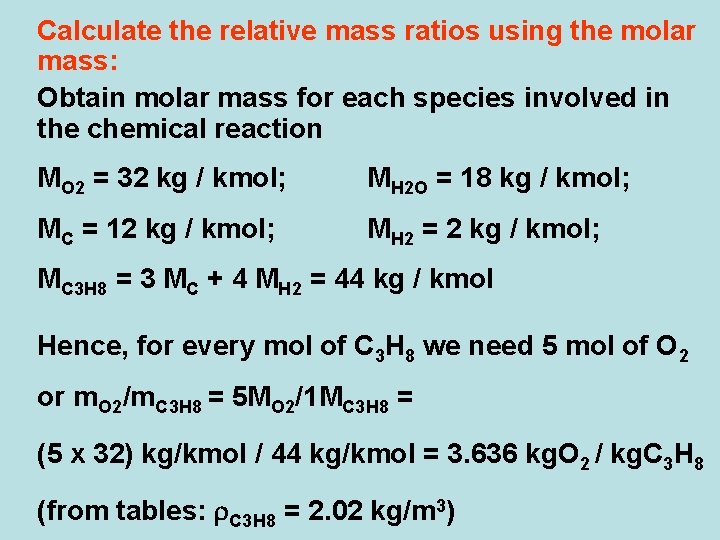 Calculate the relative mass ratios using the molar mass: Obtain molar mass for each