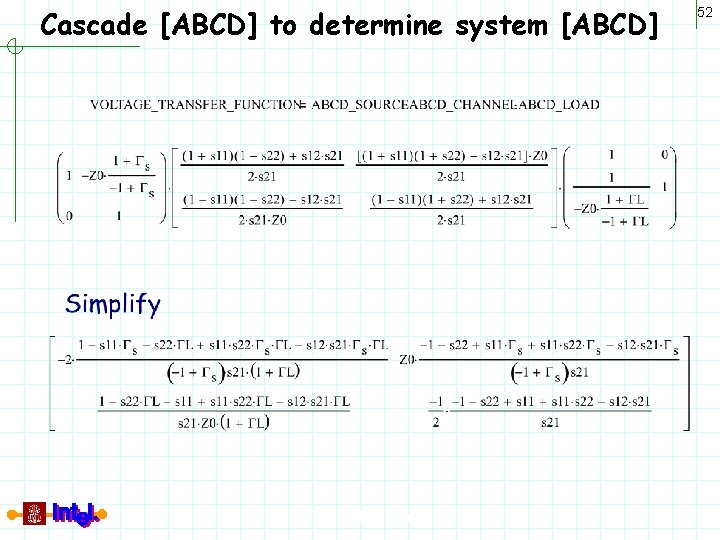 Cascade [ABCD] to determine system [ABCD] Differential Signaling 52 