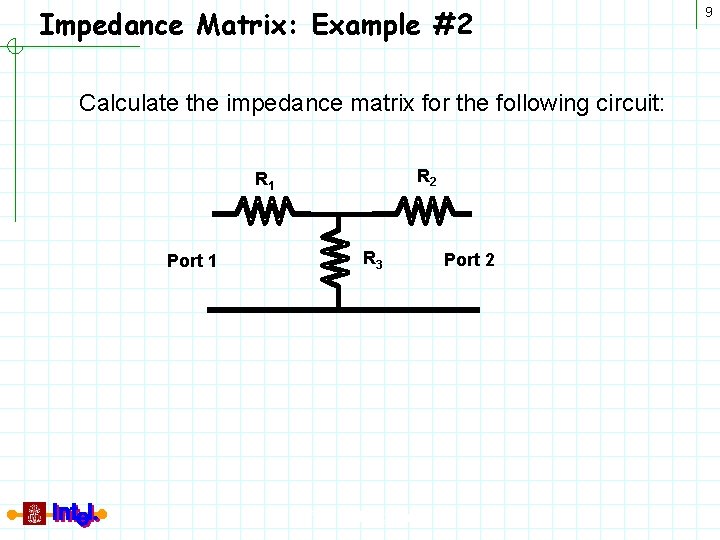 Impedance Matrix: Example #2 Calculate the impedance matrix for the following circuit: R 2