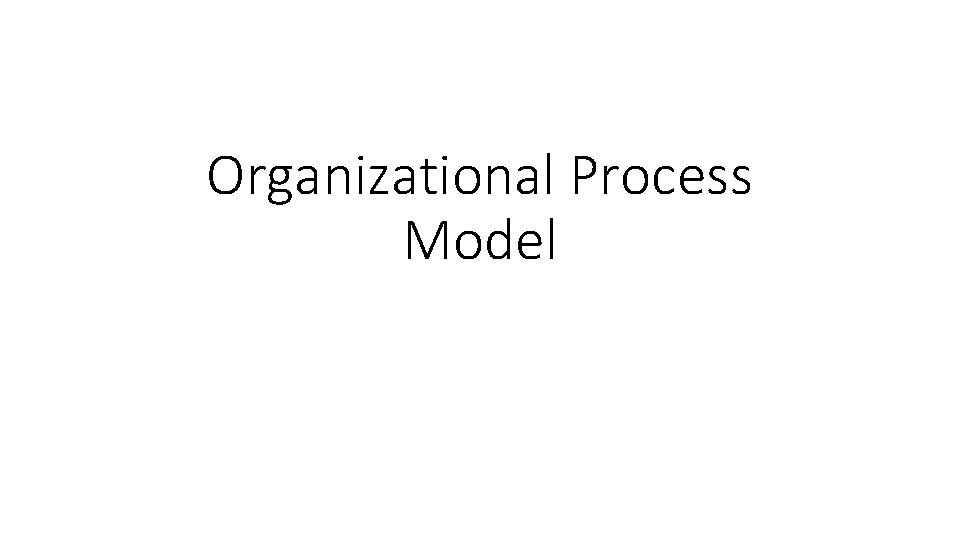 Organizational Process Model 