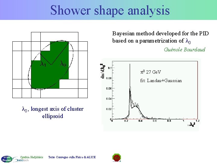 Shower shape analysis Bayesian method developed for the PID based on a parametrization of