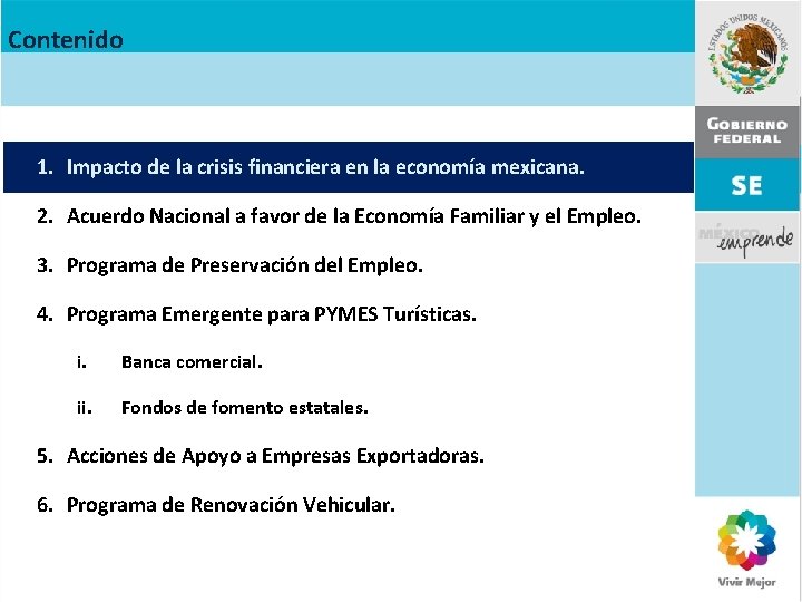 Acciones para mitigar el impacto de la crisis