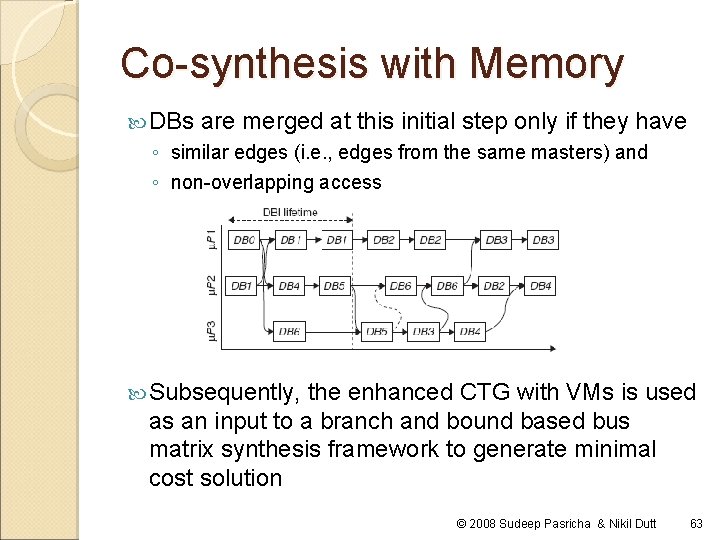 Co-synthesis with Memory DBs are merged at this initial step only if they have