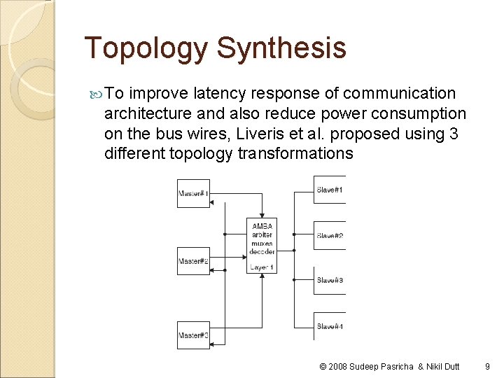 Topology Synthesis To improve latency response of communication architecture and also reduce power consumption