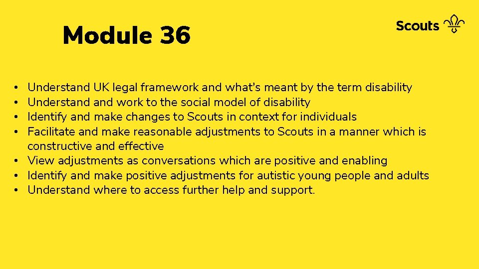 Module 36 Understand UK legal framework and what's meant by the term disability Understand
