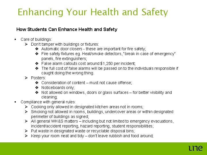 Enhancing Your Health and Safety How Students Can Enhance Health and Safety § §