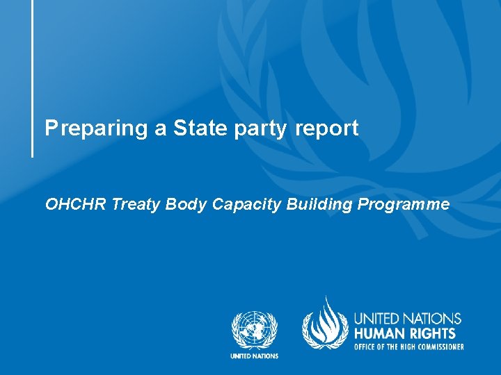 Preparing a State party report OHCHR Treaty Body Capacity Building Programme 
