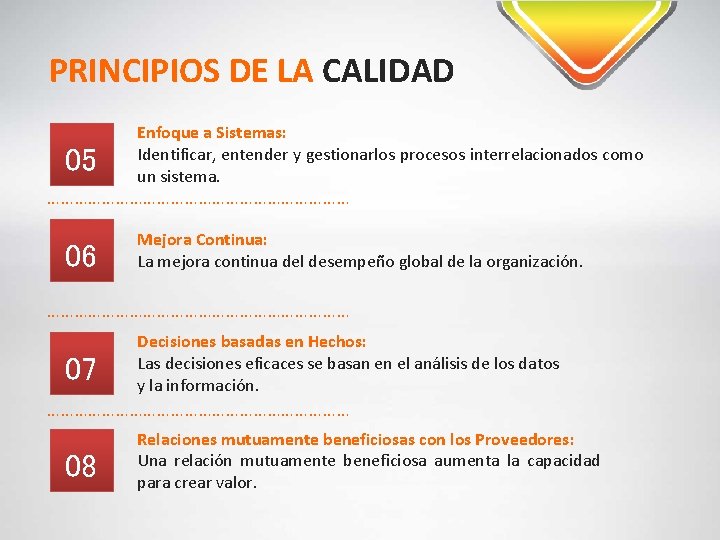 PRINCIPIOS DE LA CALIDAD 05 Enfoque a Sistemas: Identificar, entender y gestionarlos procesos interrelacionados