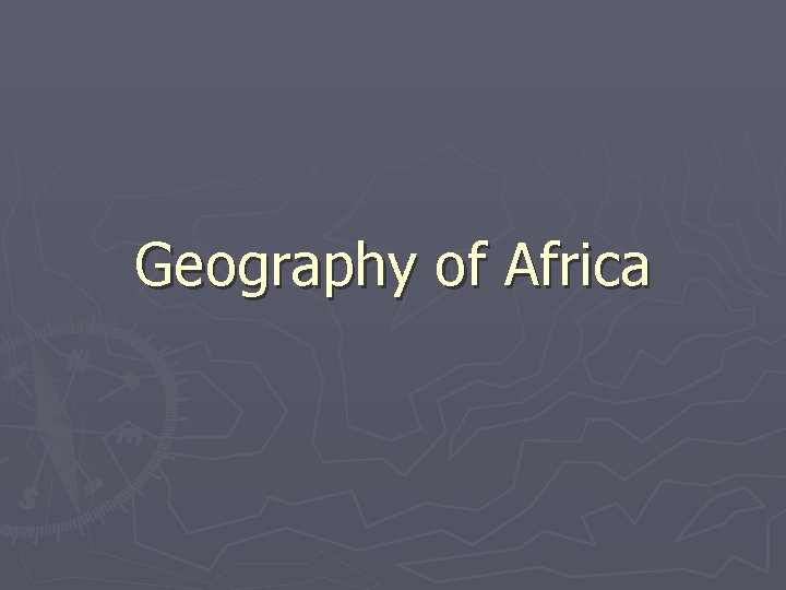 Geography of Africa 